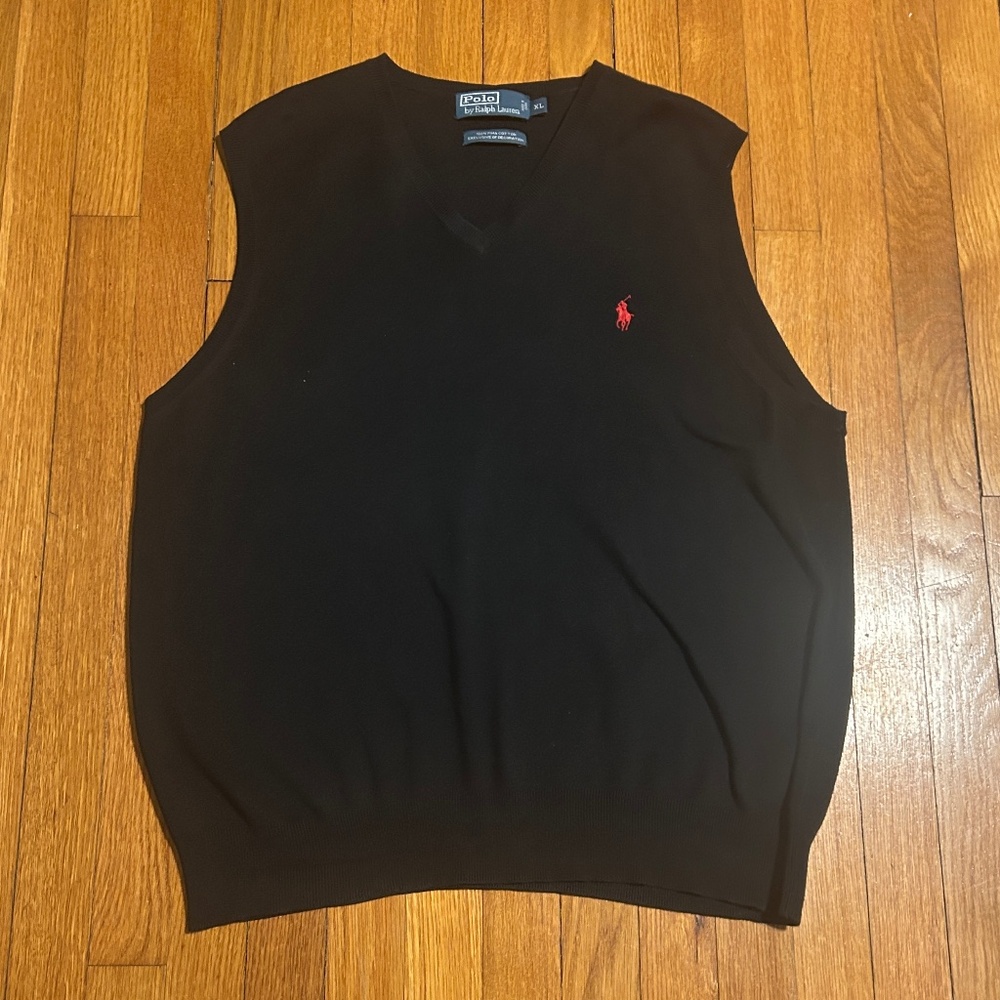 POLO by Ralph Lauren Black V Neck Sleeveless Vest Men’s XL